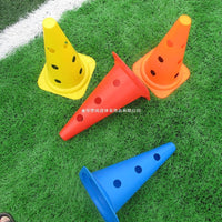 Multi-functional Training Cones with Holes and Poles for Soccer Drills, 38cm Obstacle Markers