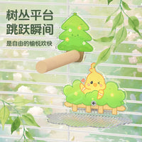 Pet Parrot Wonderland Series Mirror Perch Platform Bird Cage Accessories