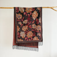 Vintage Tassel Scarf Ethnic Style Cashmere Shawl Large Warm Wrap for Winter