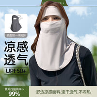 Ice Silk UV Face Cover Sun Protection Veil for Women, Breathable Outdoor Mask