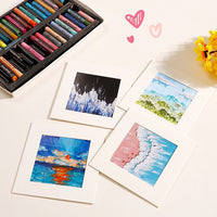 Oil Pastel Paper Frame with Stand, Square Cardboard Picture Frame for Artwork Preservation