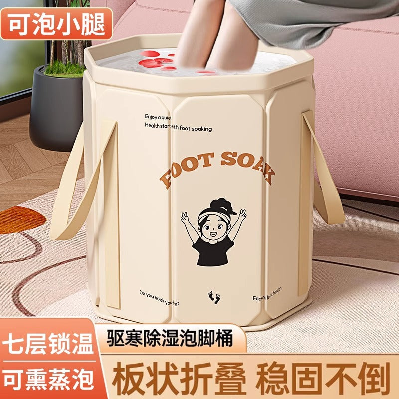 Foldable Foot Spa Bucket for Adults and Kids - Portable Deep Foot Bath for Soaking and Relaxation