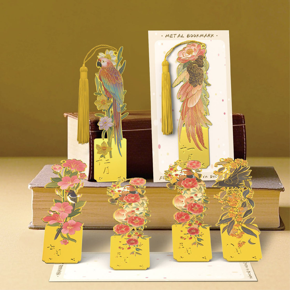 Hollow Metal Floral Bookmark Set - Twelve Months Flower Series