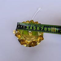 Small Adjustable Lotus Ghee Lamp Holder with Dimmer, Windproof Alloy Base for Eternal Lamps