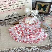 Handmade Floral Pet Princess Dress for Cats and Small Dogs