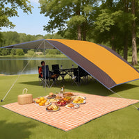Outdoor Camping Tarp Shelter Sunshade with Poles, Thickened Oxford Cloth, UV Protection, Waterproof, Portable
