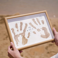 DIY Sand Handprint Art Frame Kit for Couples & Friends, Beach Souvenir Keepsake