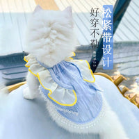 Cat Summer Thin Princess Dress for Kittens and Small Cats, Sleeveless Vest Style