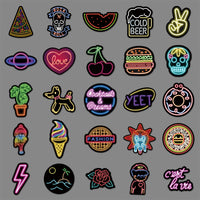 50-Sheet Neon Graffiti Aesthetic Stickers for DIY Scrapbooking, Luggage, and Phone Decoration
