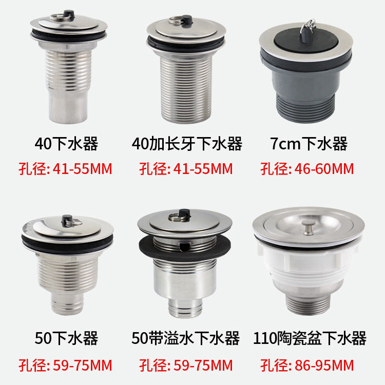 Stainless Steel Mop Sink Drain Kit for Laundry Tubs and Marble Basins