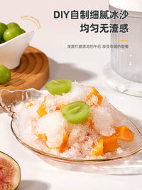 Manual Ice Shaver Machine for Home Use, Portable Hand-Crank Ice Crusher for Shaved Ice and Slushies