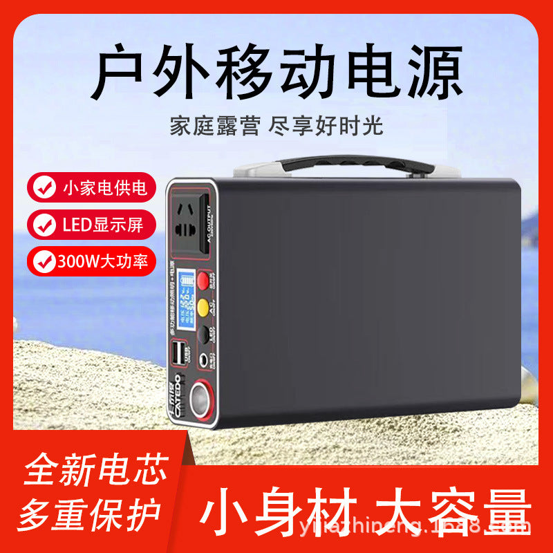 Portable 300W LiFePO4 Power Station for Home Backup, Outdoor Camping, and Emergency Lighting