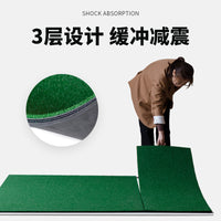 Golf Hitting Mat with Steel Frame for Practice Range, Nylon Grass Driving Mat