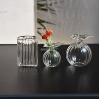 DIY Miniature Dollhouse Wavy Mouth Glass Vase for Crafts
