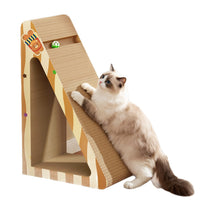Triangular Vertical Cat Scratcher Board with Bell Ball - Durable & Shred-Resistant