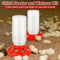 Chick Feeder and Waterer Kit for Small Poultry, Duck, Quail