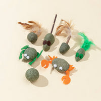 Catnip Chew Toy with Feather and Silvervine for Kittens and Adult Cats