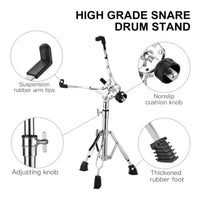 12-inch Double Braced Snare Drum Stand for Practice Pads and Jazz Drums