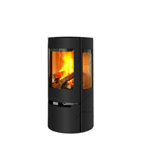 Large Flame Wood Burning Fireplace Stove for Home and Villa Heating, Three-Sided Viewing