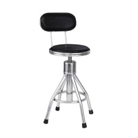 Medical Stainless Steel Swivel Stool with Backrest, Adjustable Height, PU Anti-static for Lab/Workshop
