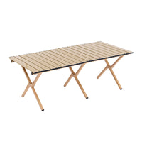 Portable Aluminum Alloy Roll-Up Camping Table for Outdoor Picnics and BBQ
