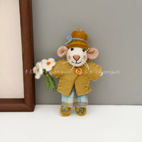 Donigule Nepal Handmade Wool Felt Spring Flower Mouse Keychain Bag Charm Car Hanging Ornament