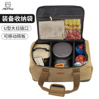 Large Capacity Camping Gear Storage Bag with Removable Dividers, Outdoor Tool Organizer Tote