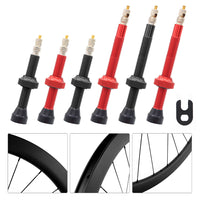 Tubeless Presta Valve Stems for Road and Mountain Bikes, Aluminum Alloy, 40/60mm