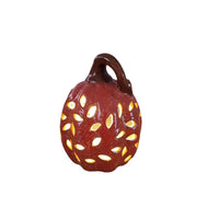 Halloween Pumpkin Ceramic LED Hollow-Out Glowing Tabletop Decoration