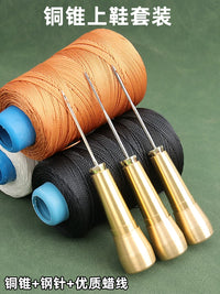 Shoe Repair Awl Tool Kit with Sewing Needles and Thread for Leather Craft