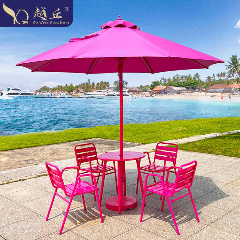 Rose Red Beach Sunshade Umbrella Outdoor Patio Large Sun Umbrella Camping Pool Outdoor Center Pole Umbrella