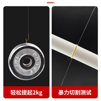 Jinhaixi Barbless Gold Sleeve Fishing Hooks with Sub-line, Double Hook Set for Wild Fishing Crucian Carp
