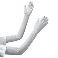 UV Protection Arm Sleeves for Women - Summer Outdoor Driving Cycling Anti-Slip Thin Ice Silk Fingerless Gloves