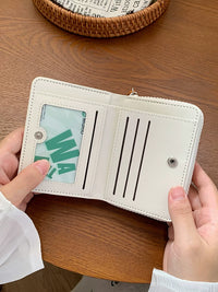 Korean Style Cute Fresh Foldable Short Wallet for Women, Large Capacity Multi-Card Holder Coin Purse