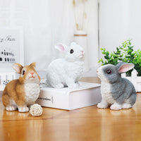 Mini Resin Rabbit Figurines for Garden and Patio Decor
