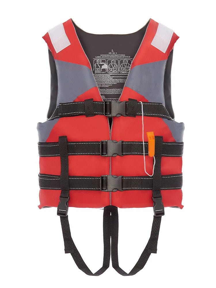 High Buoyancy Life Vest with Crotch Strap & Whistle for Adults & Kids - Flood Control, Fishing & Boating