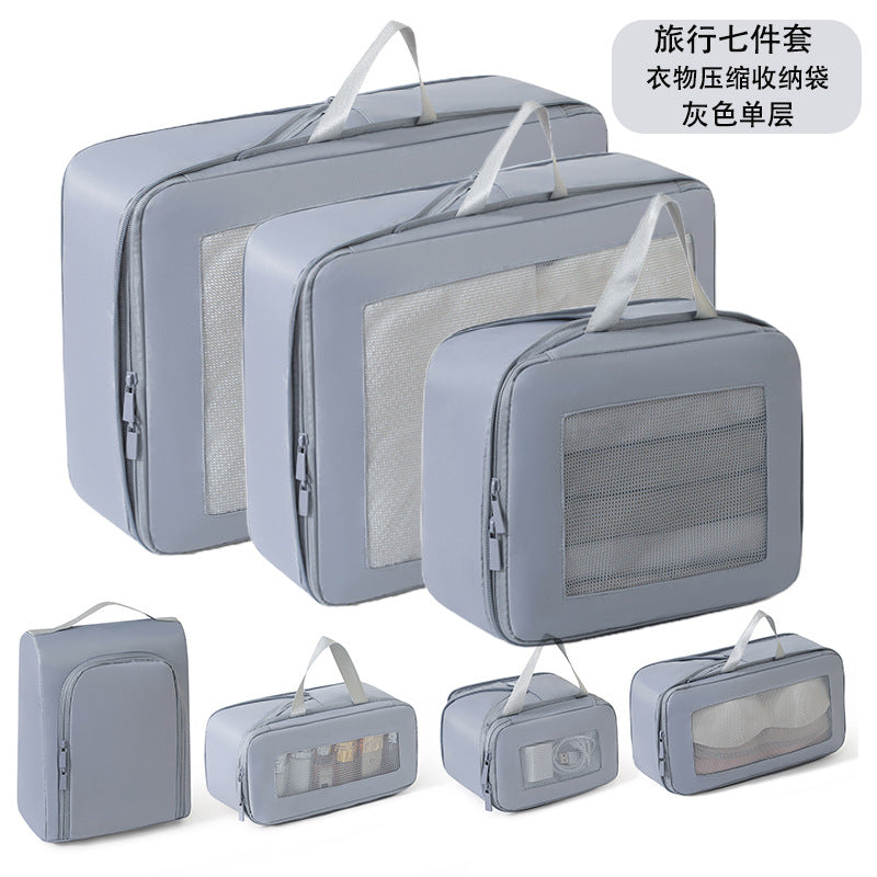 Travel Compression Packing Cubes Set Waterproof Large Capacity Clothes Organizer Luggage Storage Bags