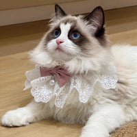 Pet Cat Dog Knitted Bow Tie Collar Scarf Bib
