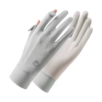 Women's Ice Silk UV Protection Gloves for Summer Driving Cycling with Touchscreen