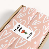 100-Pack Cute Expression Rectangular Thank You Stickers for Gift Boxes & Food Packaging