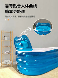 Inflatable Portable Bathtub for Adults and Kids - Foldable Full Body Soaking Tub with Electric Pump