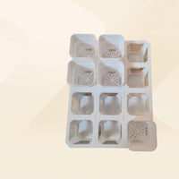 12-Hole White Plastic Seedling Tray for Small Square Pots
