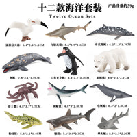 Miniature Realistic Ocean and Wild Animal Figurines Playset