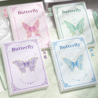 INS Style Butterfly Detachable Loose-Leaf Notebook for Girls, B5 Thickened Journal, A5/B5, 60 Sheets