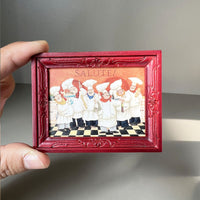 Dollhouse Miniature Modern Art Painting with Wooden Frame