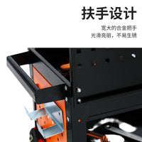 3-Tier Rolling Utility Cart with Pegboard Side Panels for Auto Repair and Home Storage