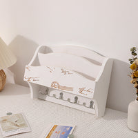 Nordic Retro Wooden Wall-Mounted Entryway Organizer with Hooks and Photo Display Shelf