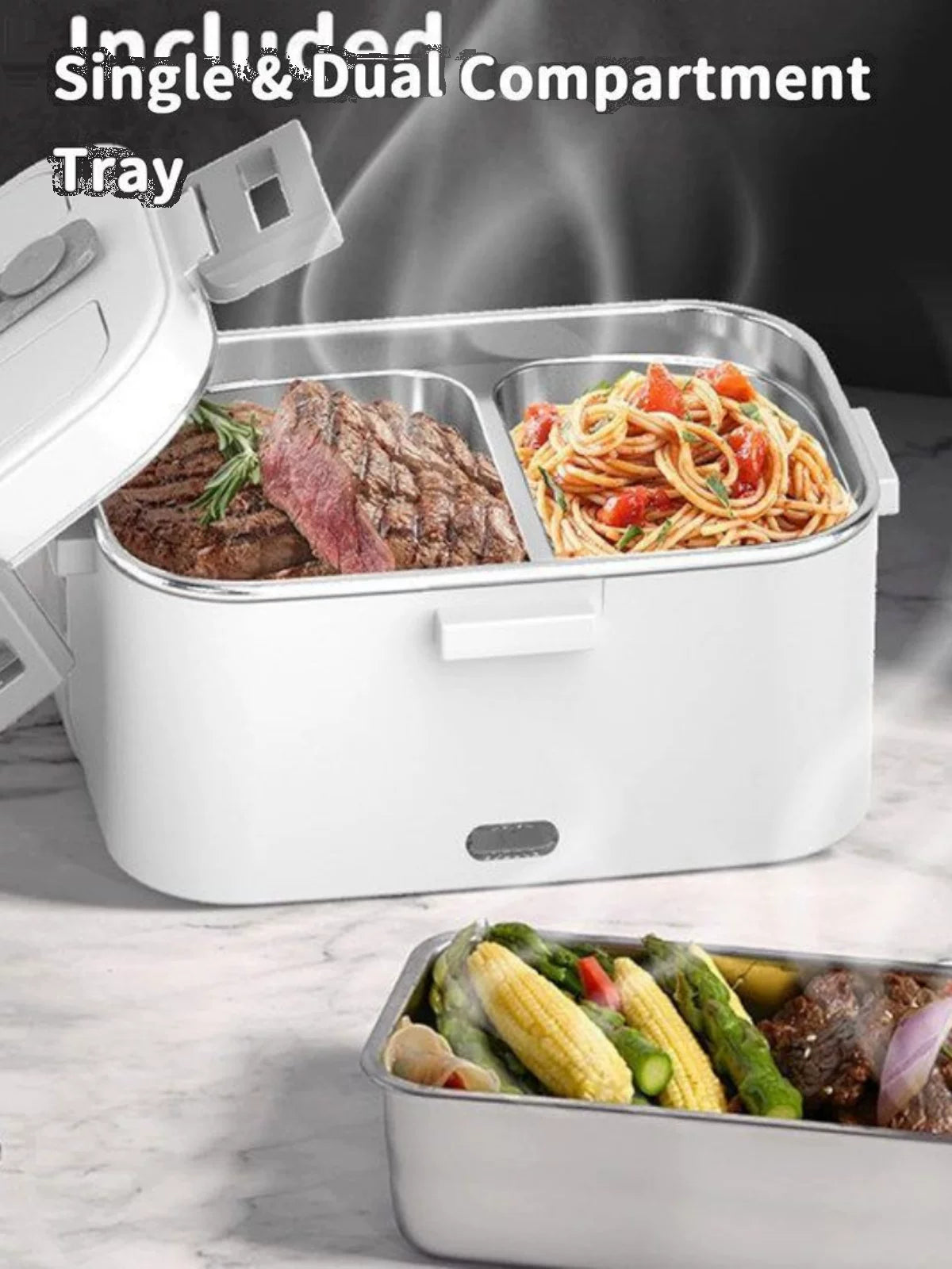 1800ml Large Capacity Portable Electric Lunch Box for Car & Home, Self-Heating, No Water Injection Needed