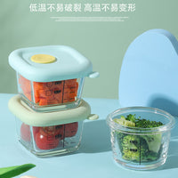 Baby Food Storage Container Set, Freezer Safe Glass Bowls with Silicone Lids, Portable and Sealable for Steaming