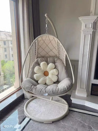 Quality Single Rattan Wicker Swing Chair for Balcony Indoor Outdoor Patio Leisure Rocking Basket